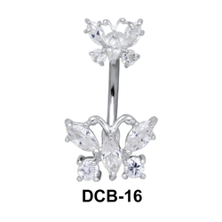 Colorful Stone Set Butterfly Belly Piercing DCB-16